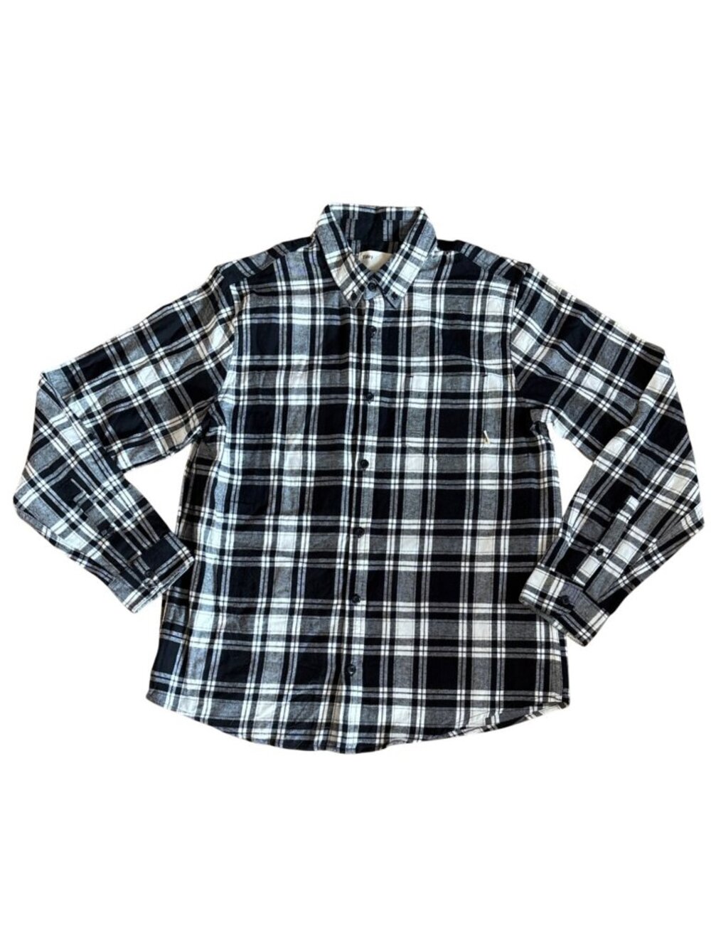 Tilley Shirt Mens Large Plaid Black & White Long Sleeve Button Up Classic NWOT